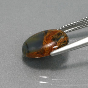 3,60 ctw natürlicher mehrfarbiger Pietersit, Oval Schliff, Lichtundurchlässig
