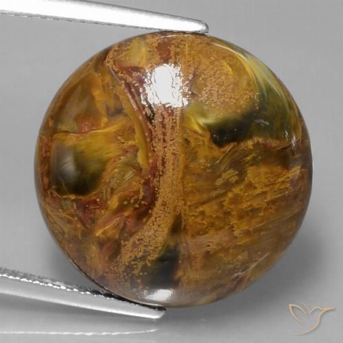 15.09ct Natürlicher Mehrfarbig Pietersite, Runden, Lichtundurchlässig