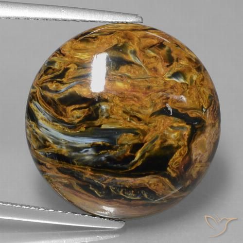 15.19ct Natürlicher Mehrfarbig Pietersite, Runden, Lichtundurchlässig