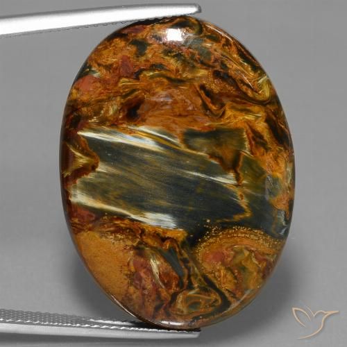 31.05ct Natürlicher Mehrfarbig Pietersite, Oval, Lichtundurchlässig