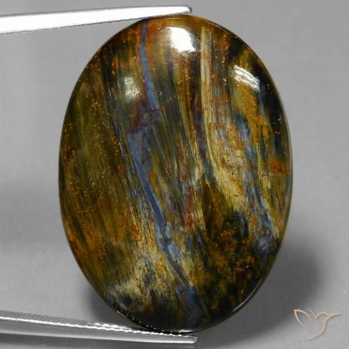 23.40ct Natürlicher Mehrfarbig Pietersite, Oval, Lichtundurchlässig