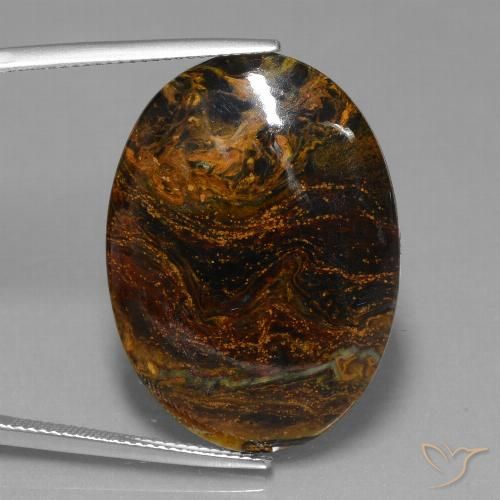 19.62ct Natürlicher Mehrfarbig Pietersite, Oval, Lichtundurchlässig