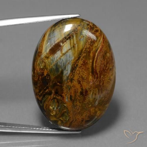 34.18ct Natürlicher Mehrfarbig Pietersite, Oval, Lichtundurchlässig