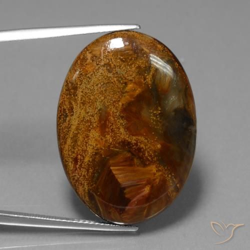 23.40ct Natürlicher Mehrfarbig Pietersite, Oval, Lichtundurchlässig
