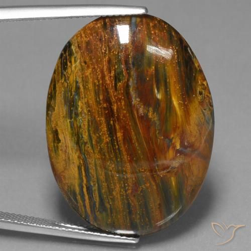 24.96ct Natürlicher Mehrfarbig Pietersite, Oval, Lichtundurchlässig