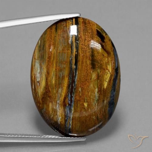 26.40ct Natürlicher Mehrfarbig Pietersite, Oval, Lichtundurchlässig