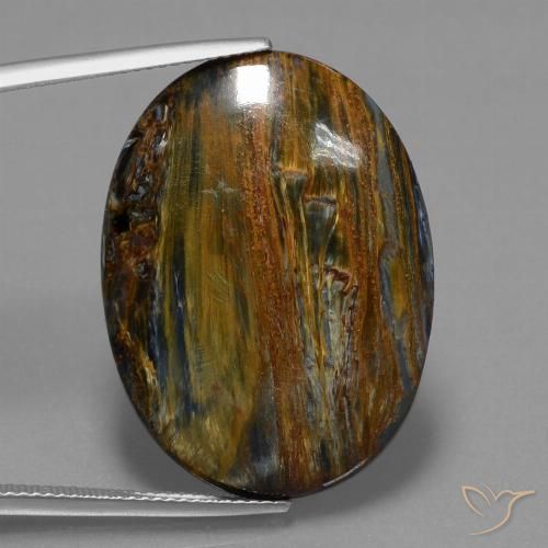 23.70ct Natürlicher Mehrfarbig Pietersite, Oval, Lichtundurchlässig