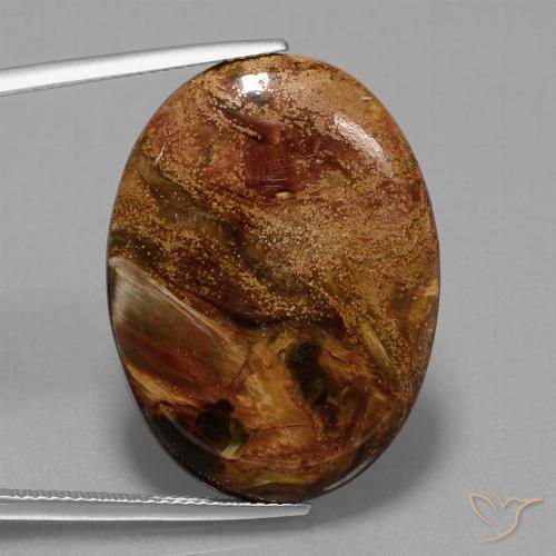 22.93ct Natürlicher Mehrfarbig Pietersite, Oval, Lichtundurchlässig