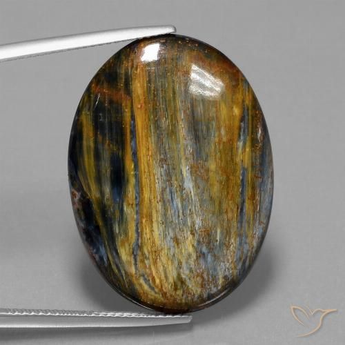 21.88ct Natürlicher Mehrfarbig Pietersite, Oval, Lichtundurchlässig