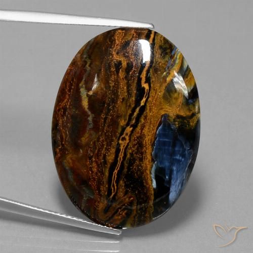 19.63ct Natürlicher Mehrfarbig Pietersite, Oval, Lichtundurchlässig