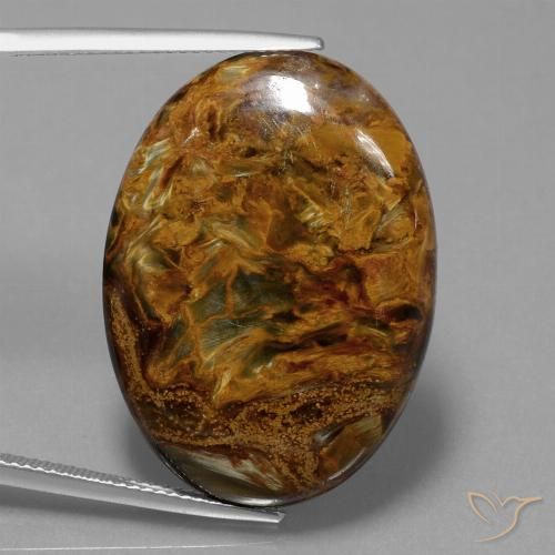 28.44ct Natürlicher Mehrfarbig Pietersite, Oval, Lichtundurchlässig