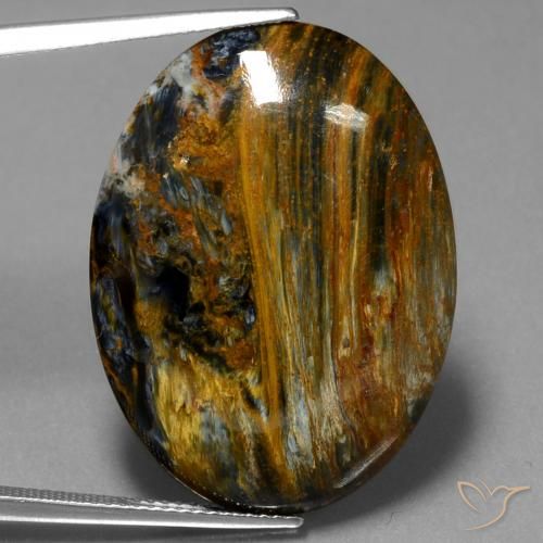 24.82ct Natürlicher Mehrfarbig Pietersite, Oval, Lichtundurchlässig