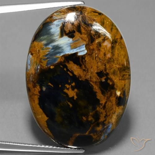 29.98ct Natürlicher Mehrfarbig Pietersite, Oval, Lichtundurchlässig