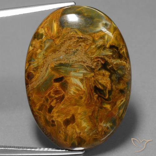 28.81ct Natürlicher Mehrfarbig Pietersite, Oval, Lichtundurchlässig