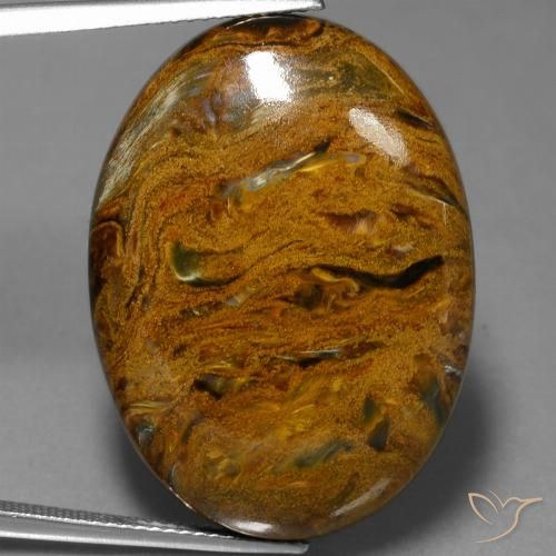 40.92ct Natürlicher Mehrfarbig Pietersite, Oval, Lichtundurchlässig