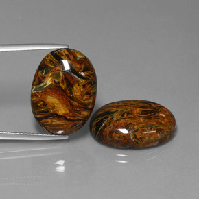 26,37 ct natürliche mehrfarbiger Pietersit-Edelsteine, Oval Schliff, Lichtundurchlässig