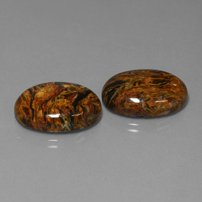 26,37 ct natürliche mehrfarbiger Pietersit-Edelsteine, Oval Schliff, Lichtundurchlässig