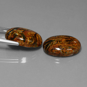 26,37 ct natürliche mehrfarbiger Pietersit-Edelsteine, Oval Schliff, Lichtundurchlässig
