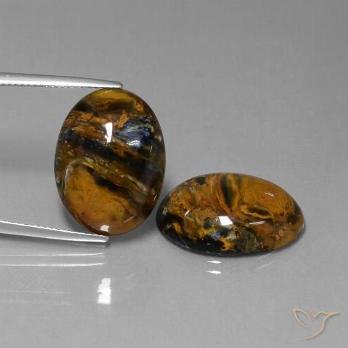 25.29ctw Natürlicher Mehrfarbig Pietersite, Oval, Lichtundurchlässig