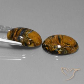 25.29 ct natürliche Mehrfarbig Pietersite-Edelsteine, Oval, Lichtundurchlässig