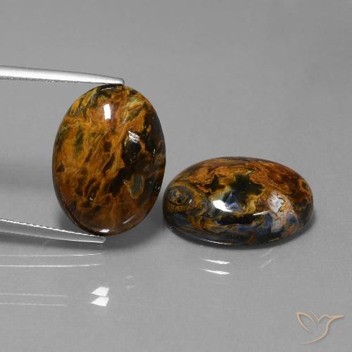 28.36ctw Natürlicher Mehrfarbig Pietersite, Oval, Lichtundurchlässig