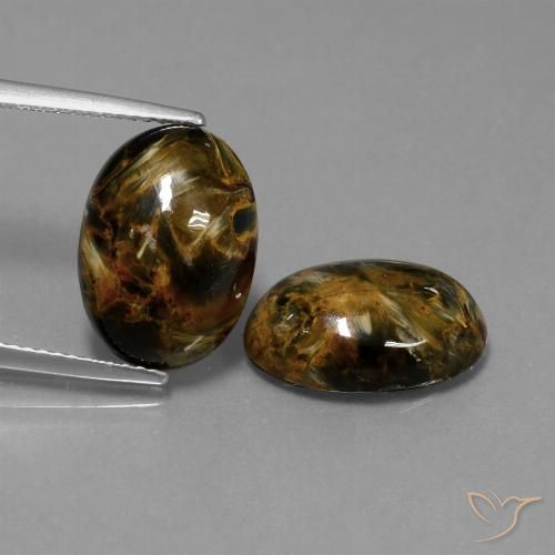9.17ctw Natürlicher Mehrfarbig Pietersite, Oval, Lichtundurchlässig