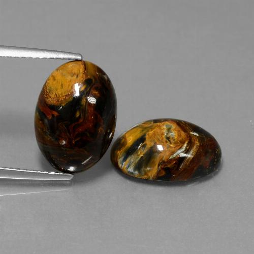 9.19 ct natürliche Mehrfarbig Pietersite-Edelsteine, Oval Schliff, Lichtundurchlässig