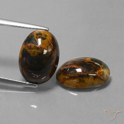 10.09ctw Natürlicher Mehrfarbig Pietersite, Oval, Lichtundurchlässig