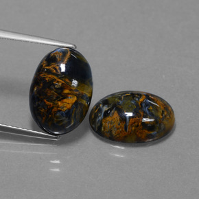 9,26 ct natürliche mehrfarbiger Pietersit-Edelsteine, Oval Schliff, Lichtundurchlässig