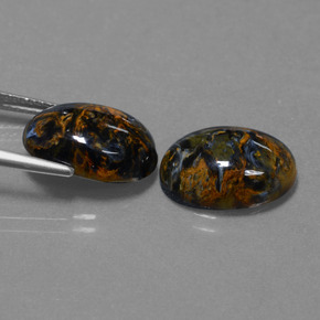 9,26 ct natürliche mehrfarbiger Pietersit-Edelsteine, Oval Schliff, Lichtundurchlässig