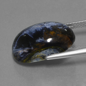 10,63 ctw natürlicher mehrfarbiger Pietersit, Oval Schliff, Lichtundurchlässig