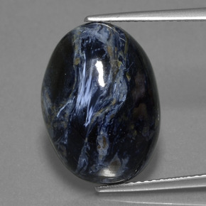 10,97 ctw natürlicher mehrfarbiger Pietersit, Oval Schliff, Lichtundurchlässig