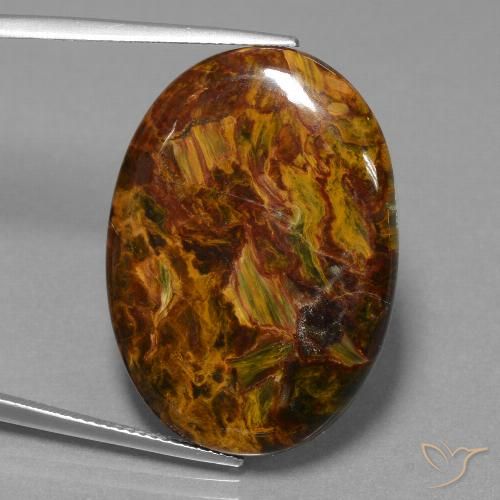 22.71ct Natürlicher Mehrfarbig Pietersite, Oval, Lichtundurchlässig