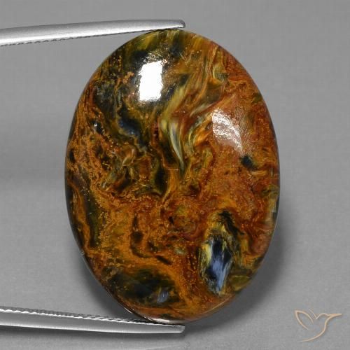 34.22ct Natürlicher Mehrfarbig Pietersite, Oval, Lichtundurchlässig