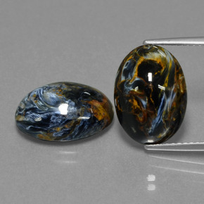 10,63 ct natürliche mehrfarbiger Pietersit-Edelsteine, Oval Schliff, Lichtundurchlässig