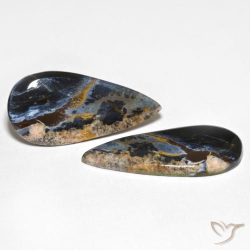 25.47 ct natürliche Mehrfarbig Pietersite-Edelsteine, Birnenform, Lichtundurchlässig