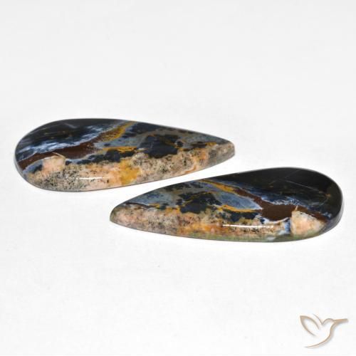 25.47 ct natürliche Mehrfarbig Pietersite-Edelsteine, Birnenform, Lichtundurchlässig