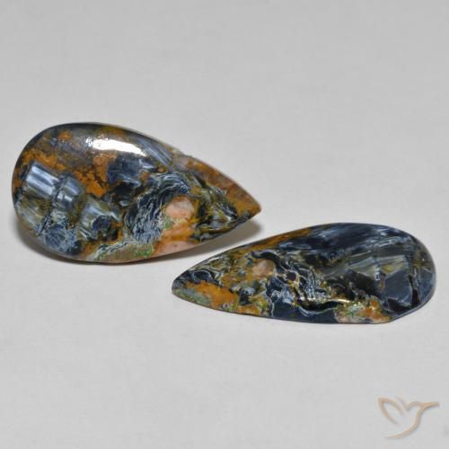 13.64 ct natürliche Mehrfarbig Pietersite-Edelsteine, Birnenform, Lichtundurchlässig
