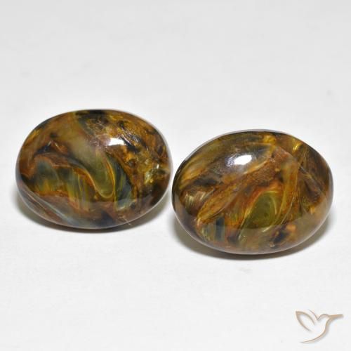 16.92ctw Natürlicher Mehrfarbig Pietersite, Oval, Lichtundurchlässig