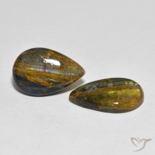 10.97 ct natürliche Mehrfarbig Pietersite-Edelsteine, Birnenform, Lichtundurchlässig