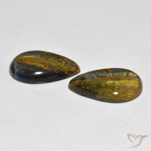 10.97 ct natürliche Mehrfarbig Pietersite-Edelsteine, Birnenform, Lichtundurchlässig