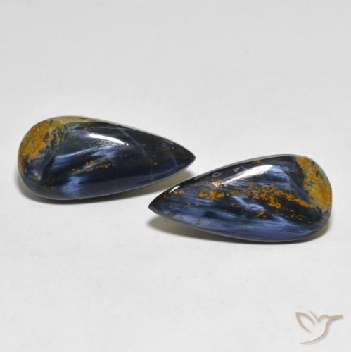 10.94ctw Natürlicher Mehrfarbig Pietersite, Birnenform, Lichtundurchlässig
