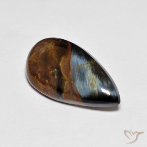 5.13ct Natürlicher Mehrfarbig Pietersite, Birnenform, Lichtundurchlässig