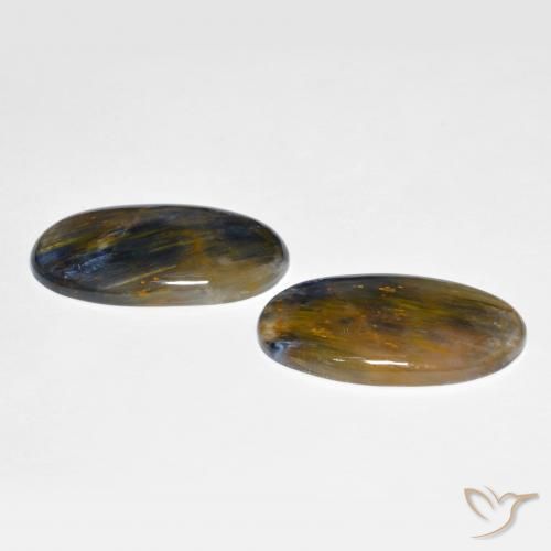 22.72 ct natürliche Mehrfarbig Pietersite-Edelsteine, Oval, Lichtundurchlässig