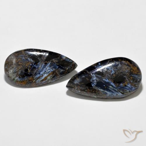 14.24ctw Natürlicher Mehrfarbig Pietersite, Birnenform, Lichtundurchlässig