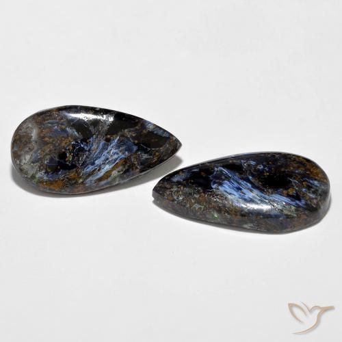 14.24 ct natürliche Mehrfarbig Pietersite-Edelsteine, Birnenform, Lichtundurchlässig
