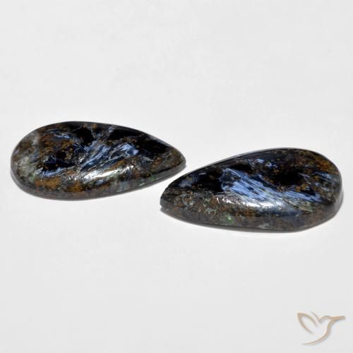 14.24 ct natürliche Mehrfarbig Pietersite-Edelsteine, Birnenform, Lichtundurchlässig