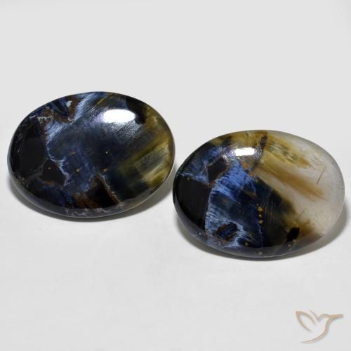 37.88ctw Natürlicher Mehrfarbig Pietersite, Oval, Lichtdurchlässig