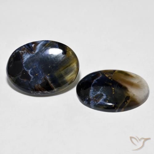 37.88 ct natürliche Mehrfarbig Pietersite-Edelsteine, Oval, Lichtdurchlässig