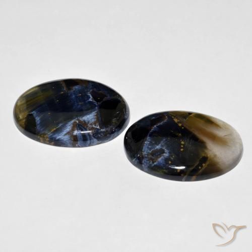 37.88 ct natürliche Mehrfarbig Pietersite-Edelsteine, Oval, Lichtdurchlässig